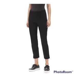 EILEEN FISHER Organic Cotton Slim Ankle Pant Pull On Black EUC Size M